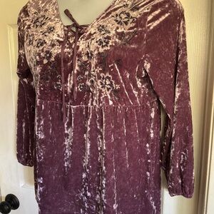 SALE❤️…STYLE & CO… Velvet embroidery Top